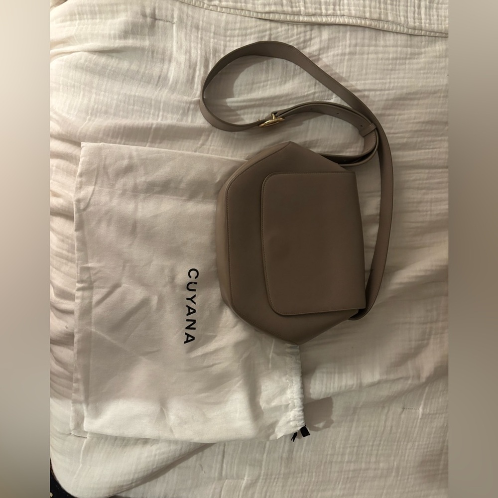 Cuyana hexagon crossbody bag